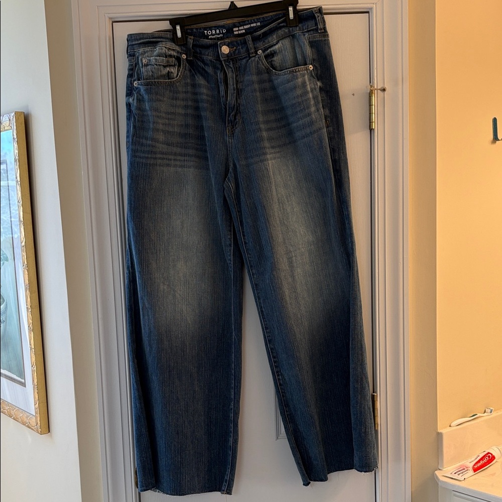 Torrid Wide Leg Blue Jeans - Picture 2 of 6